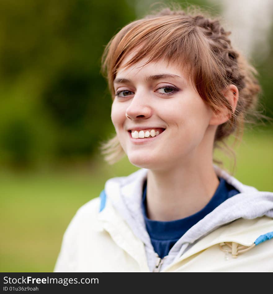 Portrait of a pretty young girl - shallow DOF. Portrait of a pretty young girl - shallow DOF