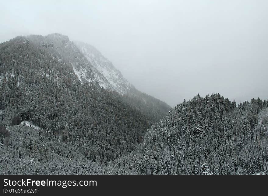 Snowy Mountains of the Swiss alps in Austria