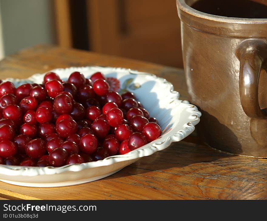 Some beautiful sweet cherry fruit