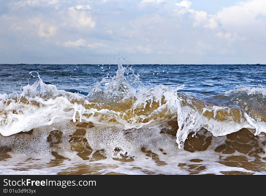 Beautiful seashore with coastal waves.