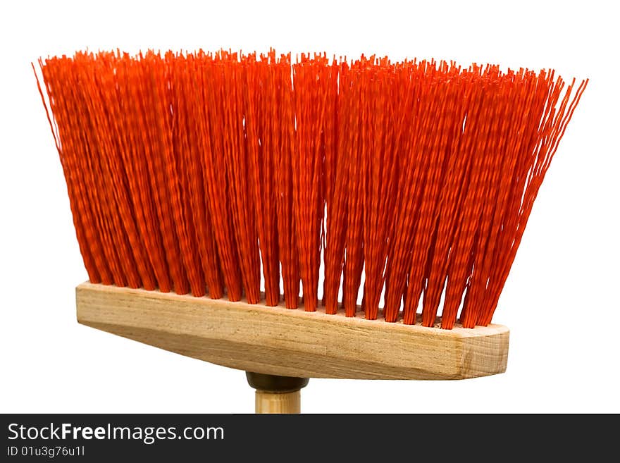 Beautiful red mop on a white background