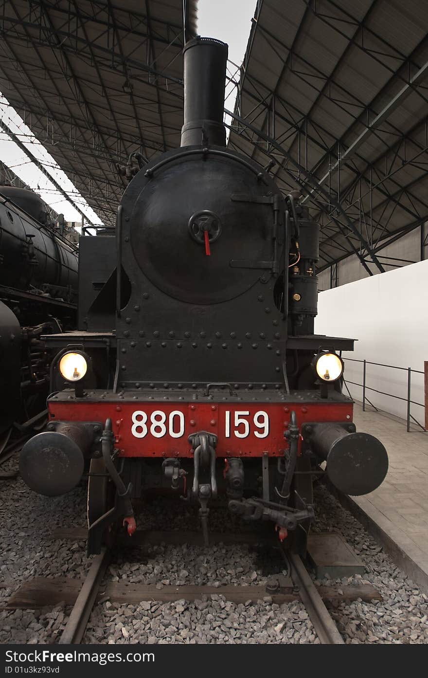 Old locomotive exposed in the Museo della Scienza e della Tecnica in Milan, Italy. Old locomotive exposed in the Museo della Scienza e della Tecnica in Milan, Italy