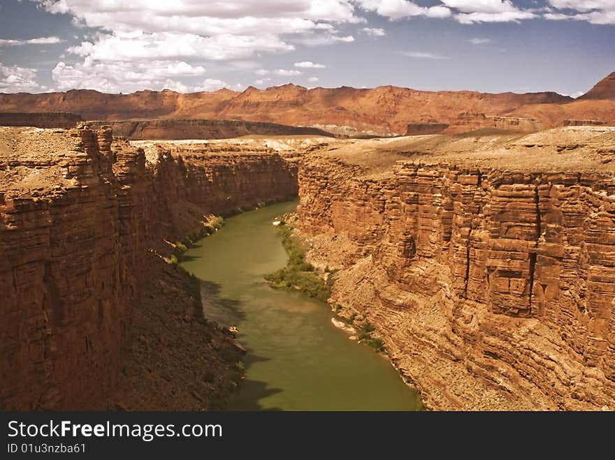 This is a picture of Marble Canyon with the Colorado River running through it in Northern Arizona