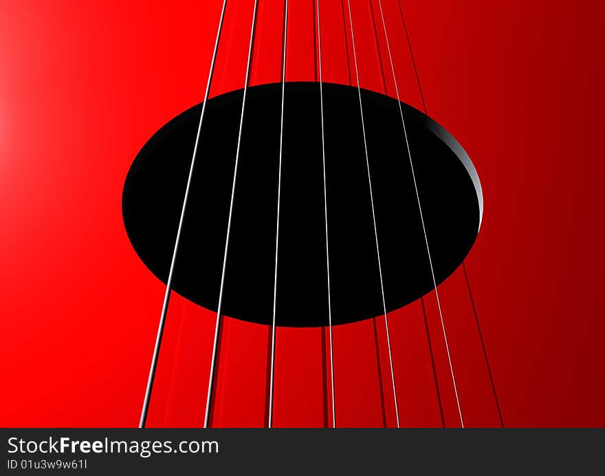 3d image with guitar strings.