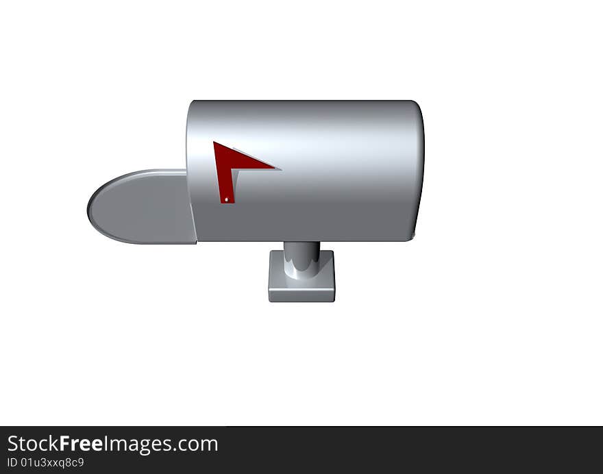 A opened mailbox with white background.