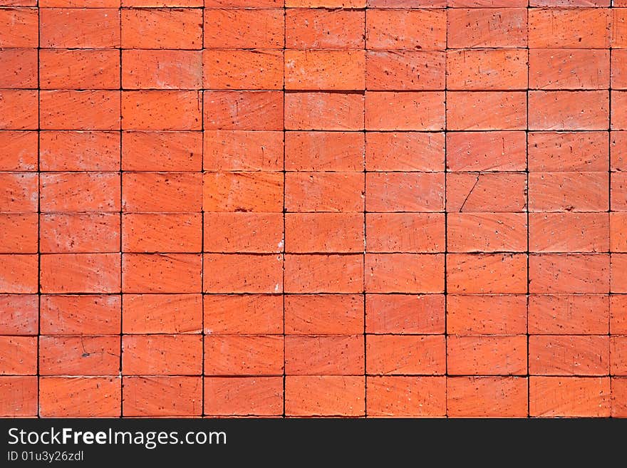 Red brick wall texture / background.