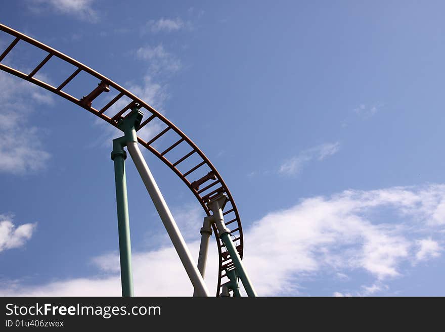 Roller Coaster Rail Construction in leisure park