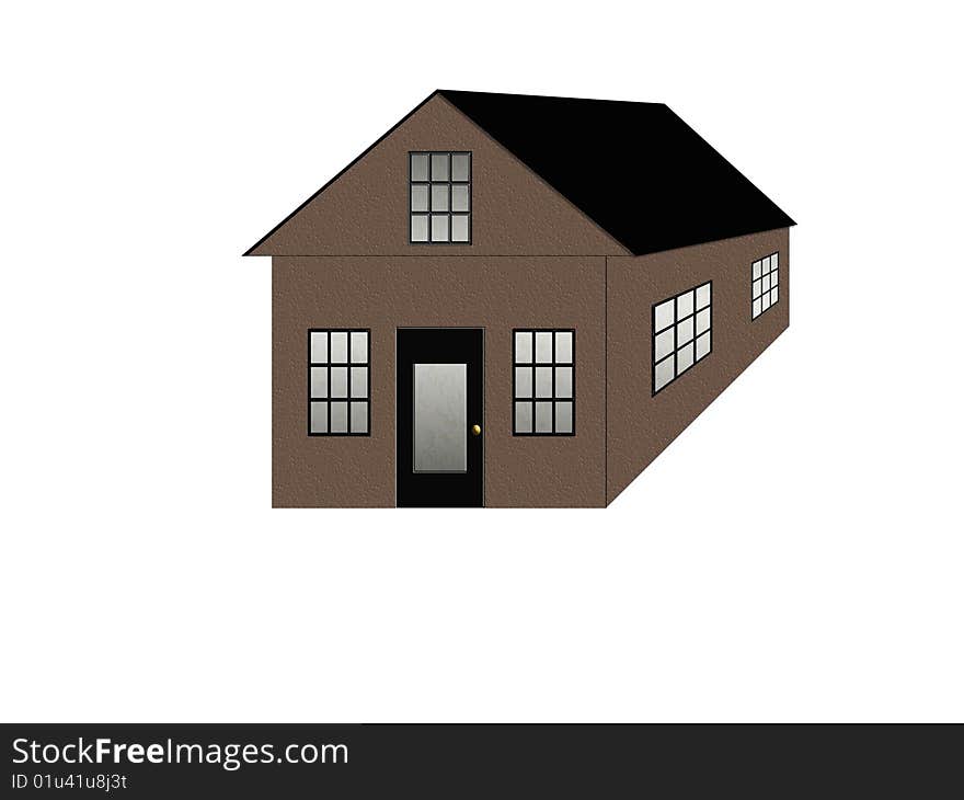 Illustration of a house over white background