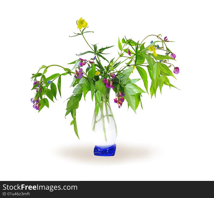 Bouquet of wood flowers  in a vase