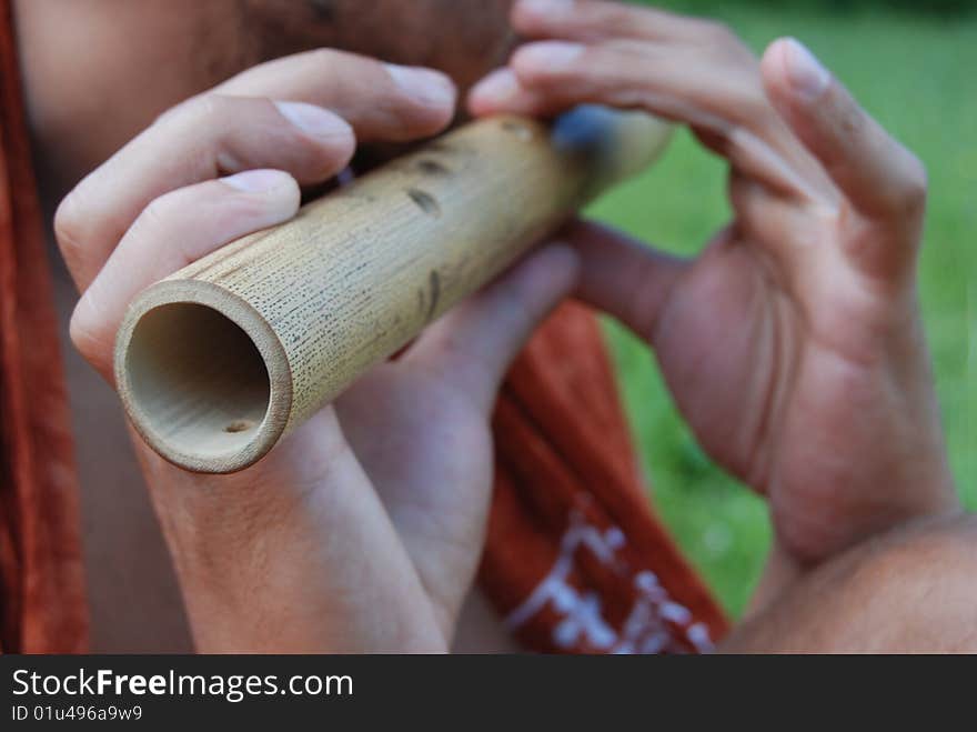 Man Plays Flute