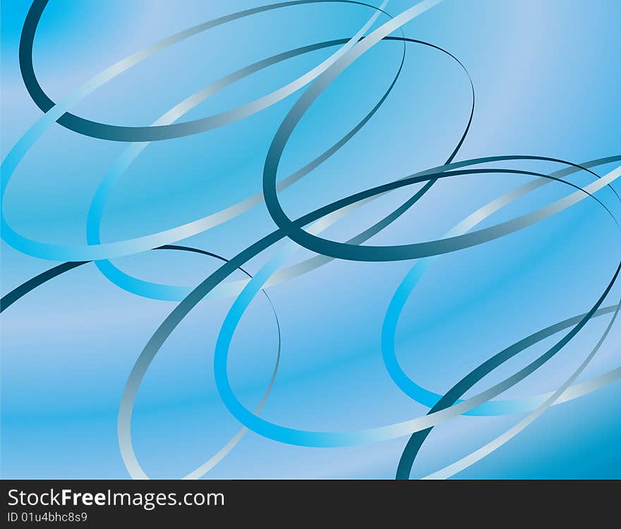 Abstract background of the blue rings. Vector illustration