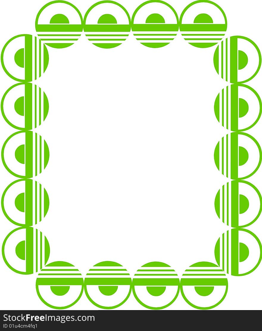 Green border with circle/frame