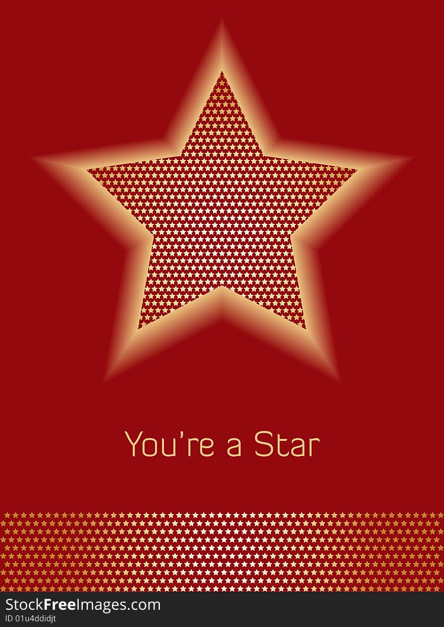 Red and Gold Star Background with room for copy