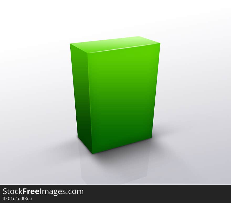 Beautiful Green box isolated on white background