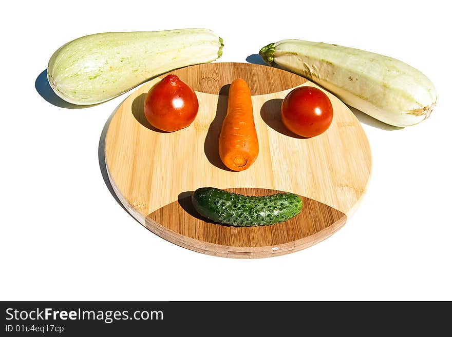 Vegetables simulating a girl's face. Vegetables simulating a girl's face