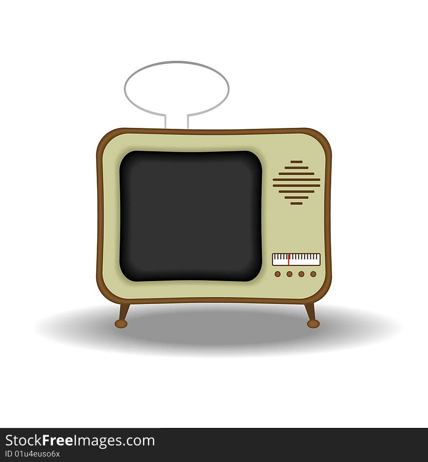 Illustration of an old fashioned tv set. Available in both jpeg and eps8 formats.