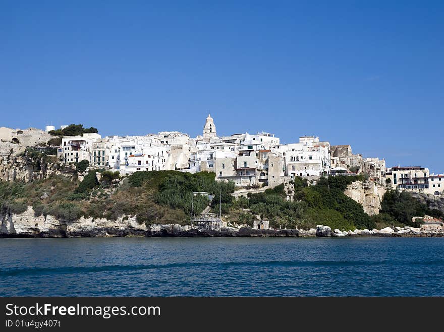 The old city of Vieste, in Gargano (Puglia), south Italy. The old city of Vieste, in Gargano (Puglia), south Italy