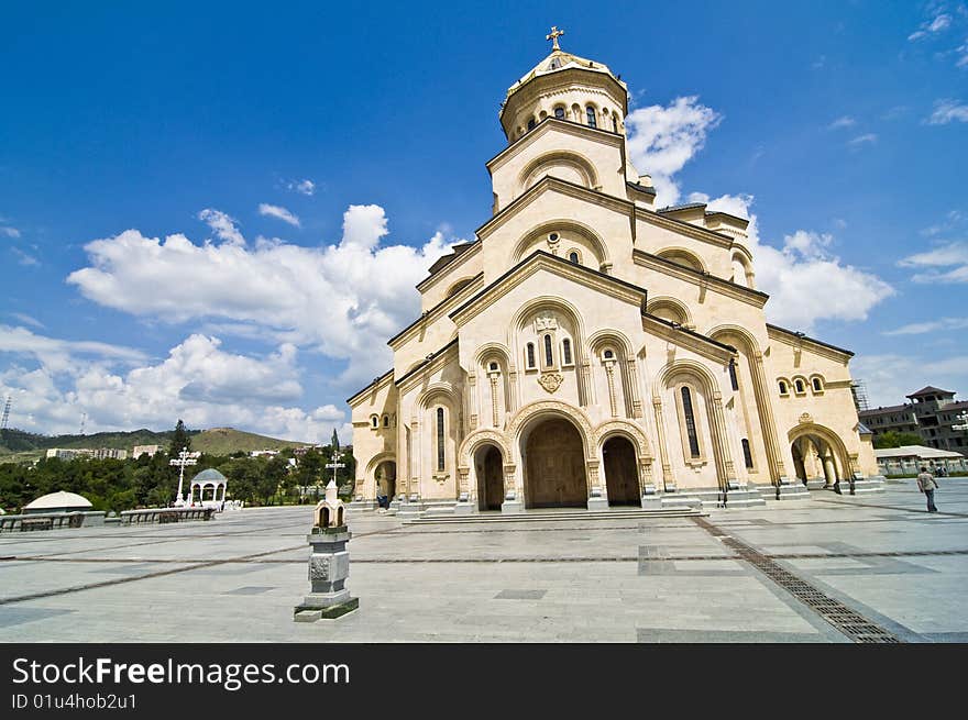 Sameba church and shrine in the front