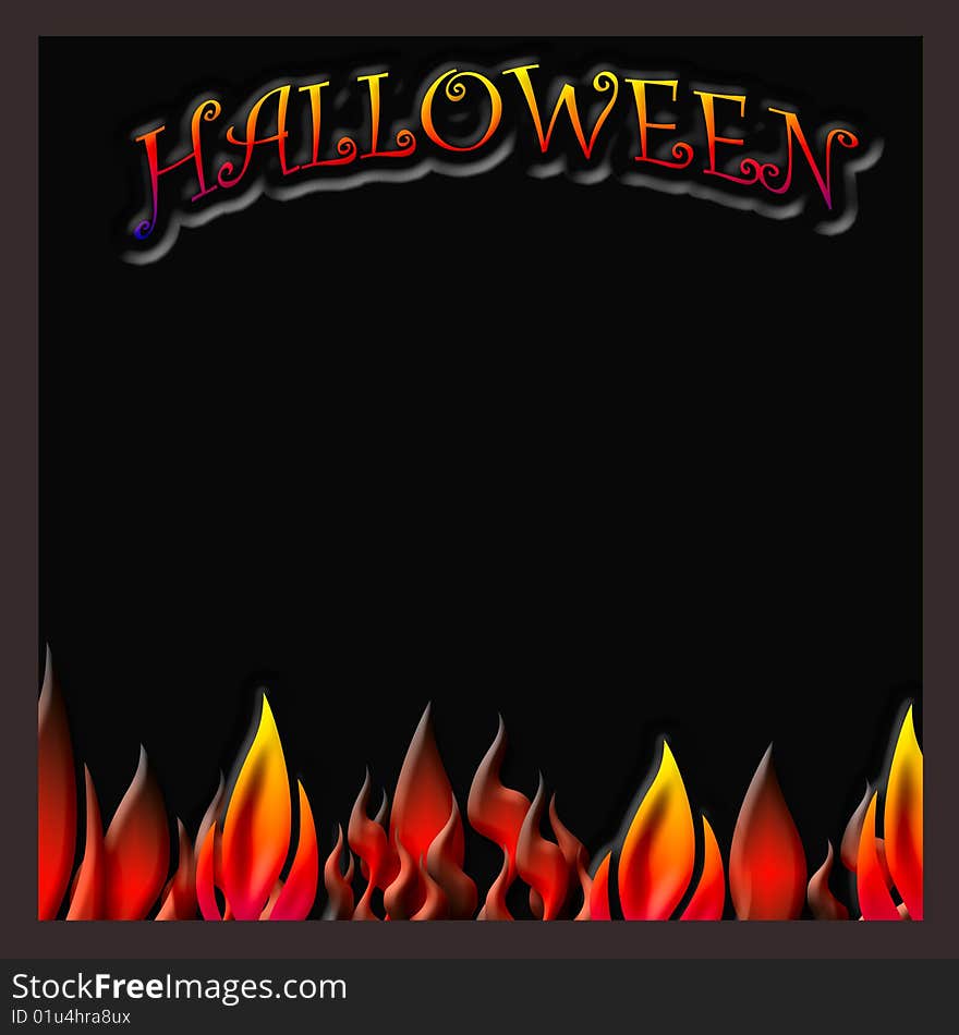 Halloween flaming poster