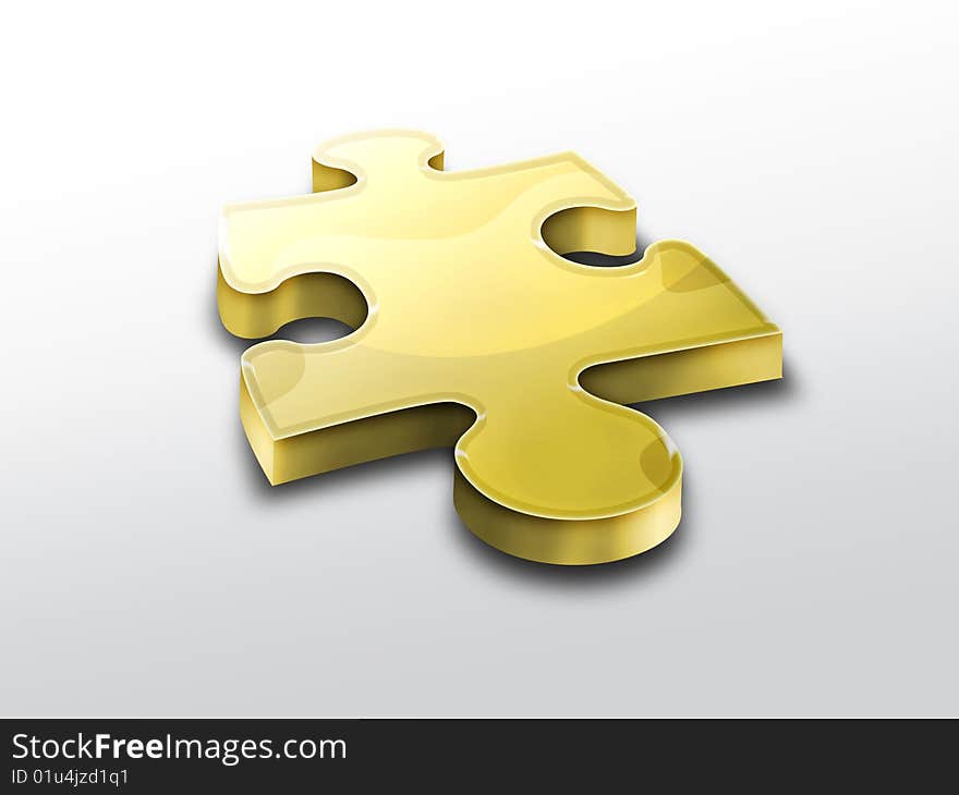 Golden puzzle piece