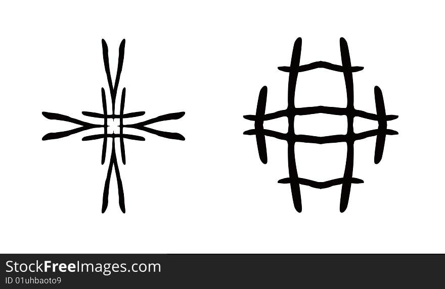 Cross black on white background