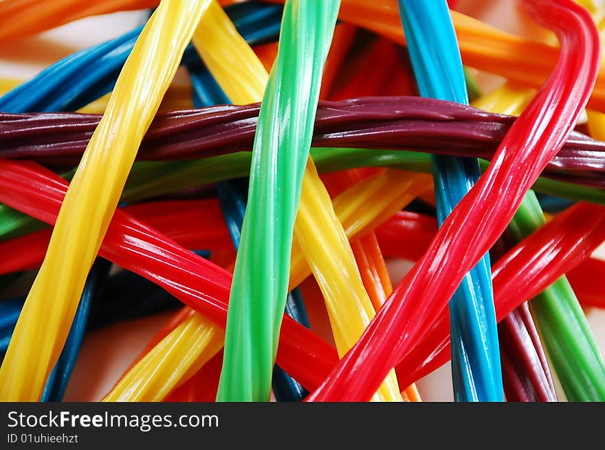 Colorful licorice ribbons