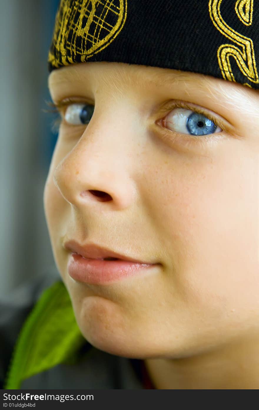 Close-up portrait of smiling humor schoolboy. Close-up portrait of smiling humor schoolboy