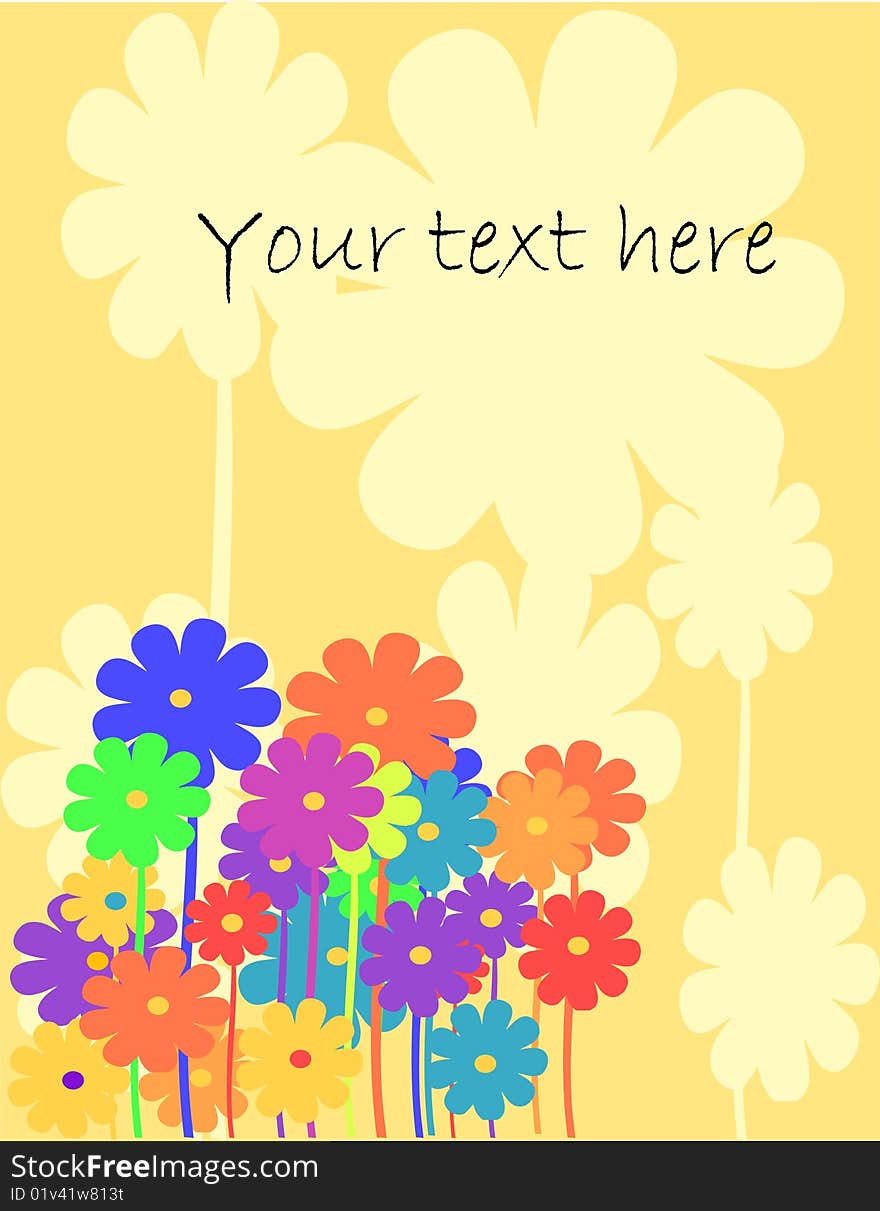 Retro Flowers Card