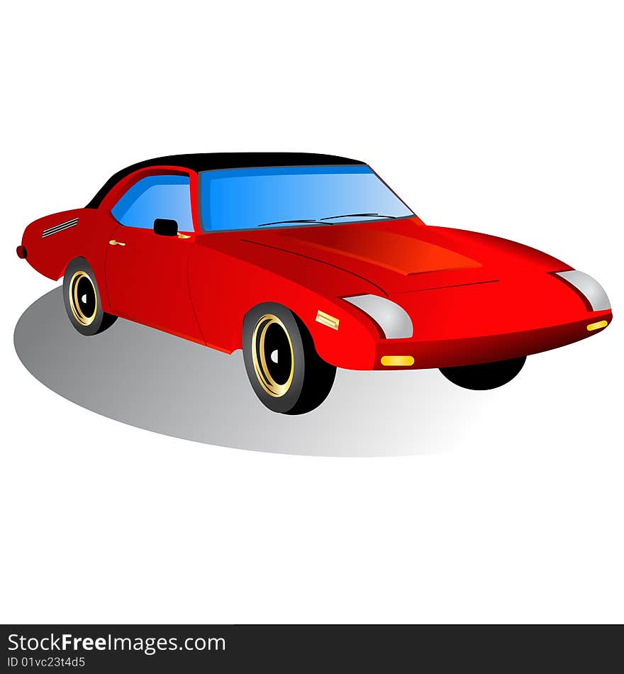 Vector illustration of a fictive red sport car icon.