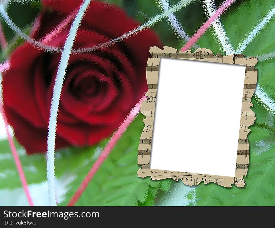 Beautiful abstract background and frame with notes