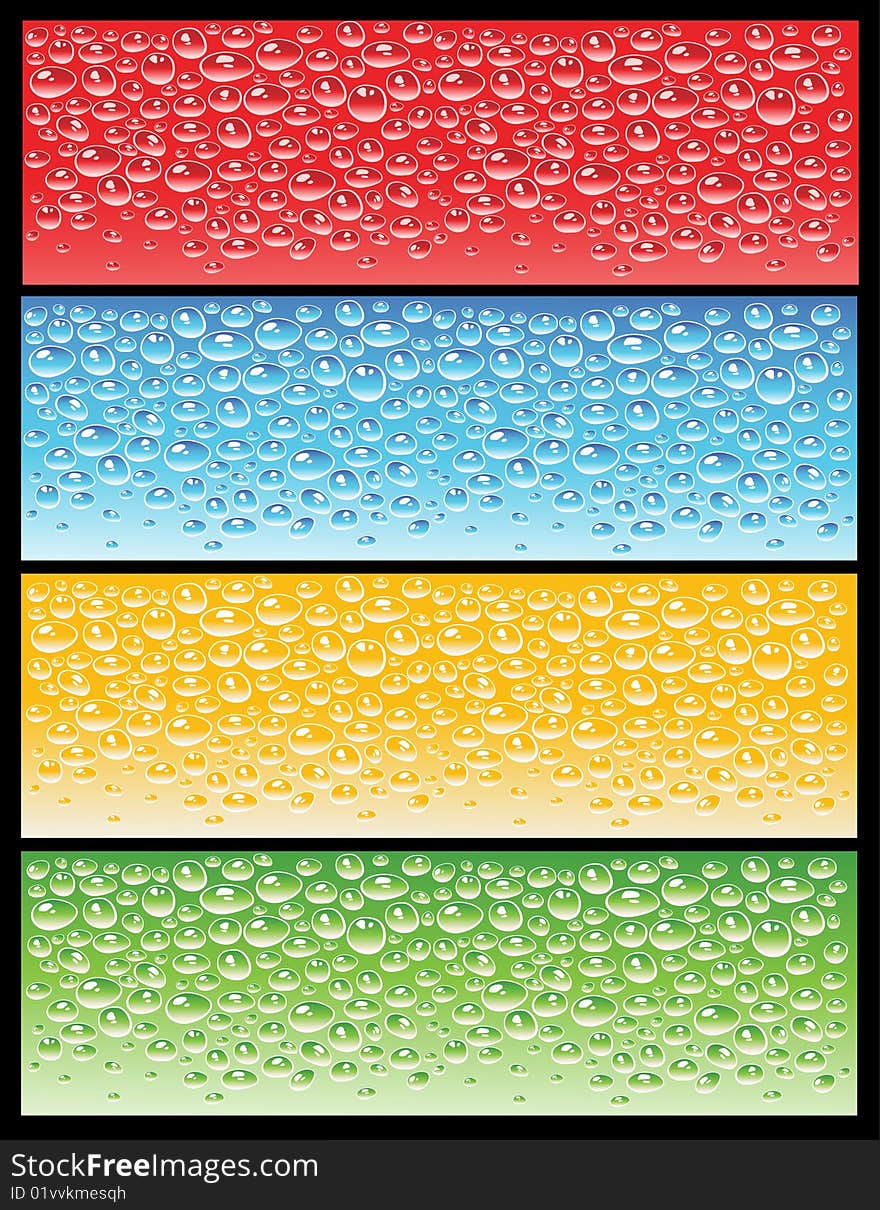 Banners with water drops