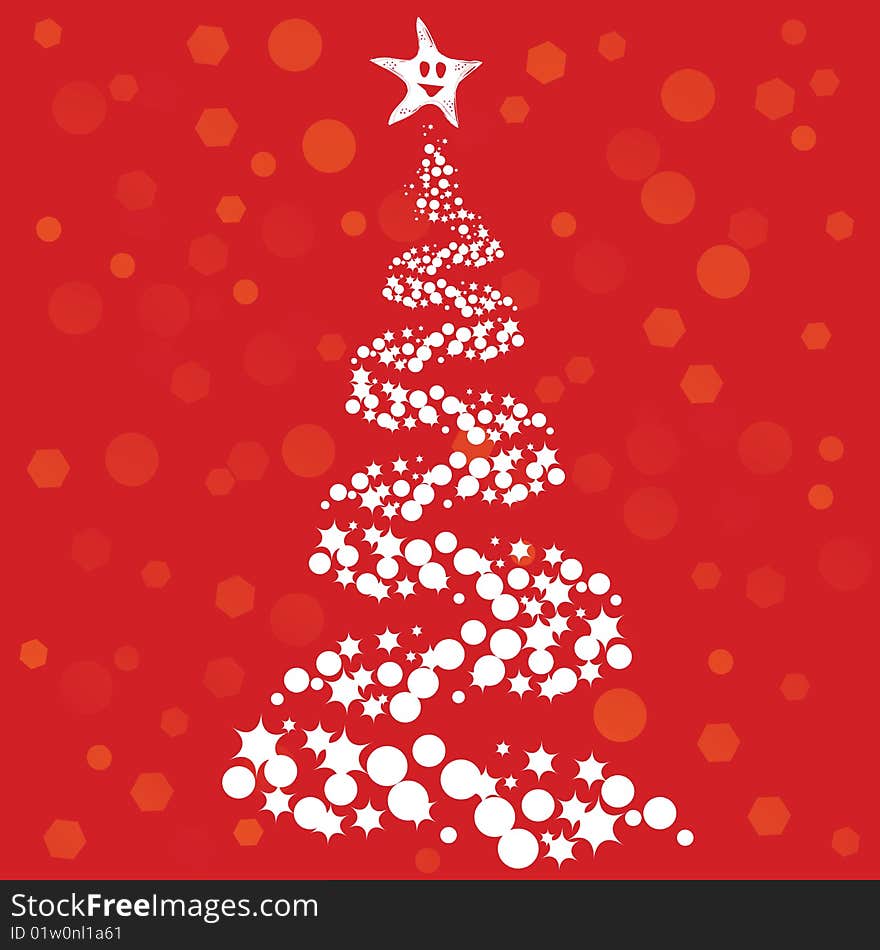 Christmas tree background, vector art