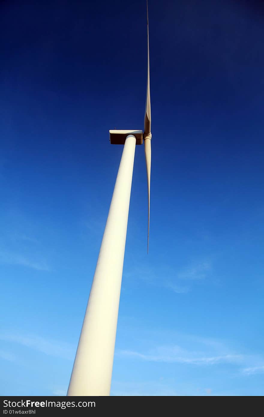 Side view of big wind generator in Latvia