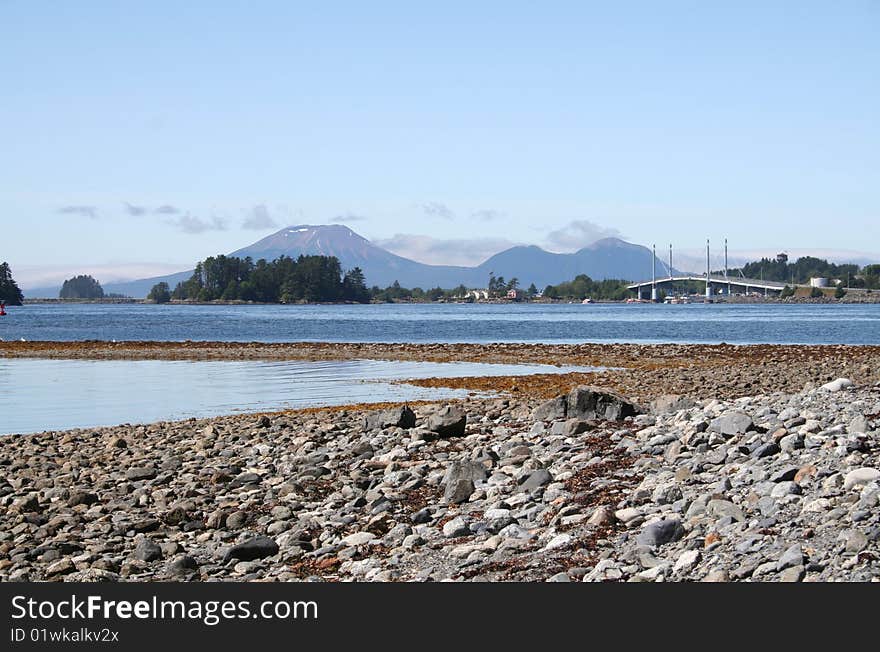 Mt. Edgecumbe Volcano With Sitka Bridge