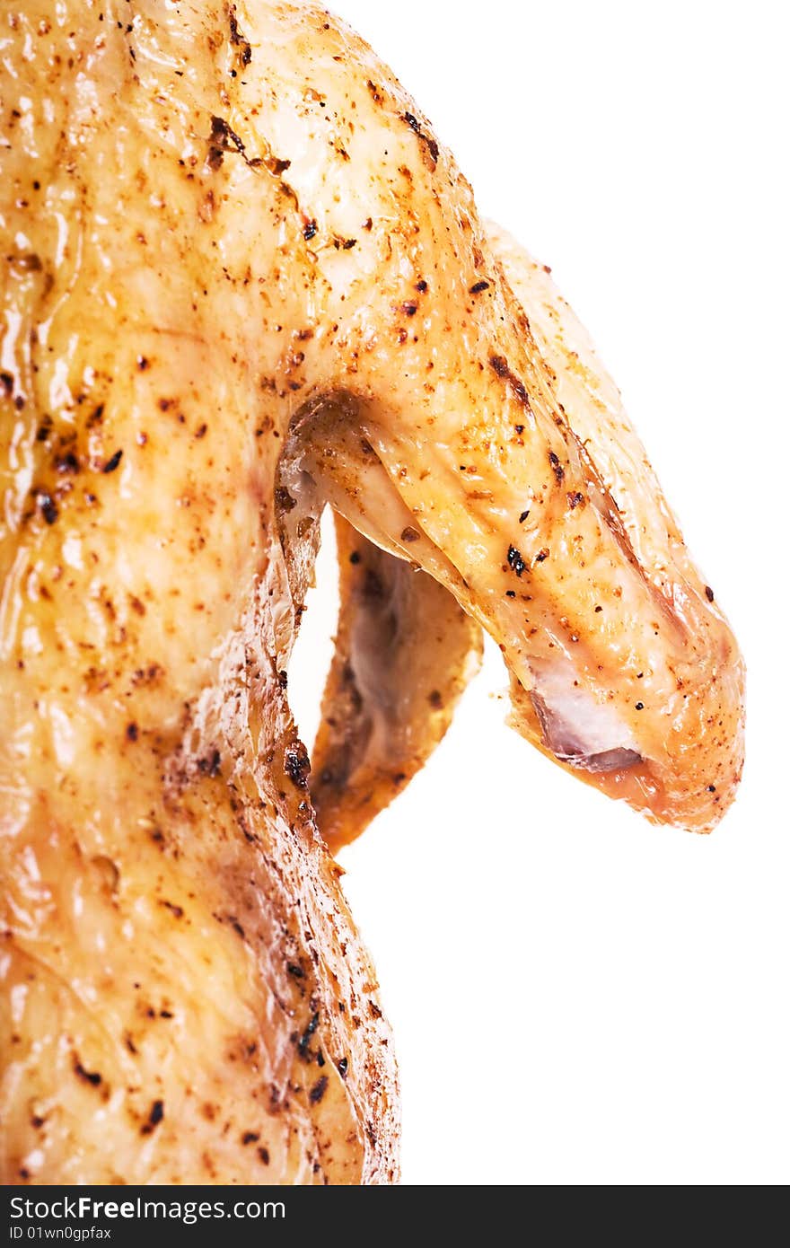 Whole chicken on a white background