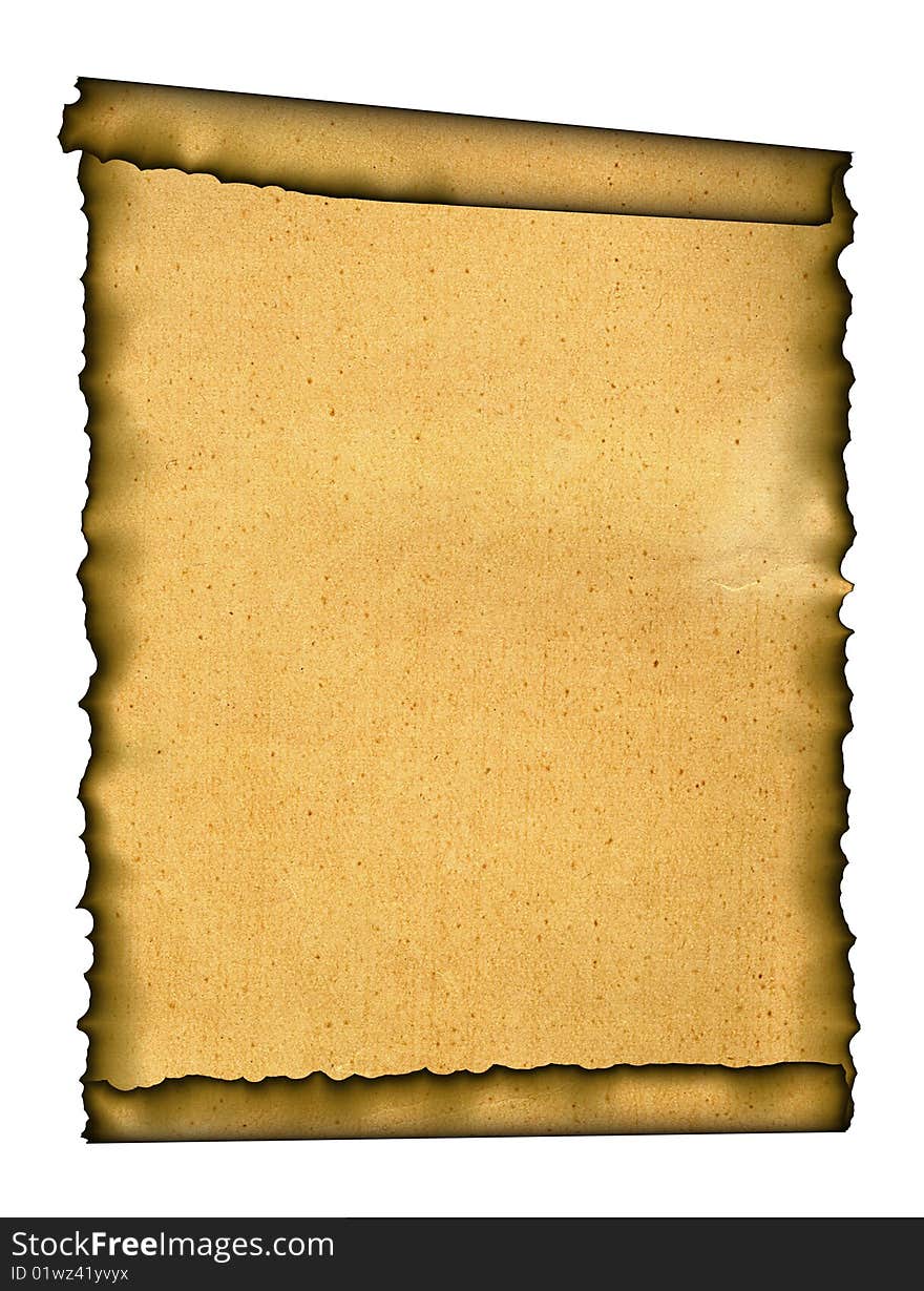 Old paper. Grunge background with space for text or image. Isolated on a white background