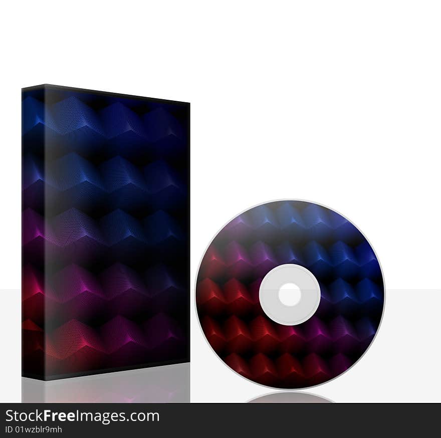 Conceptual color suite case and dvd disc. Conceptual color suite case and dvd disc