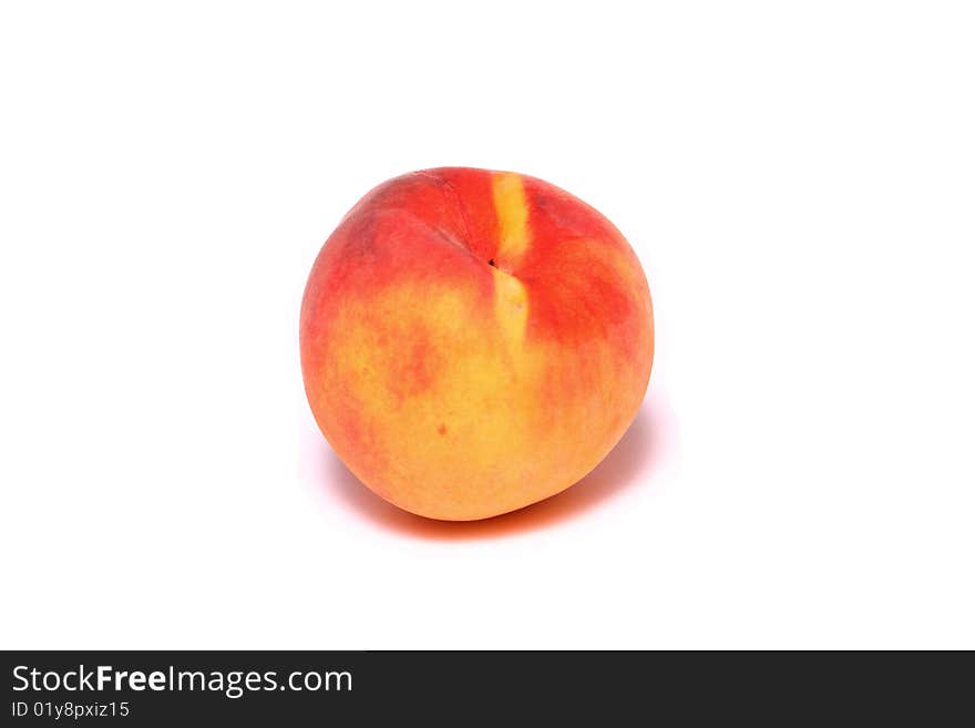 Peach on a white background