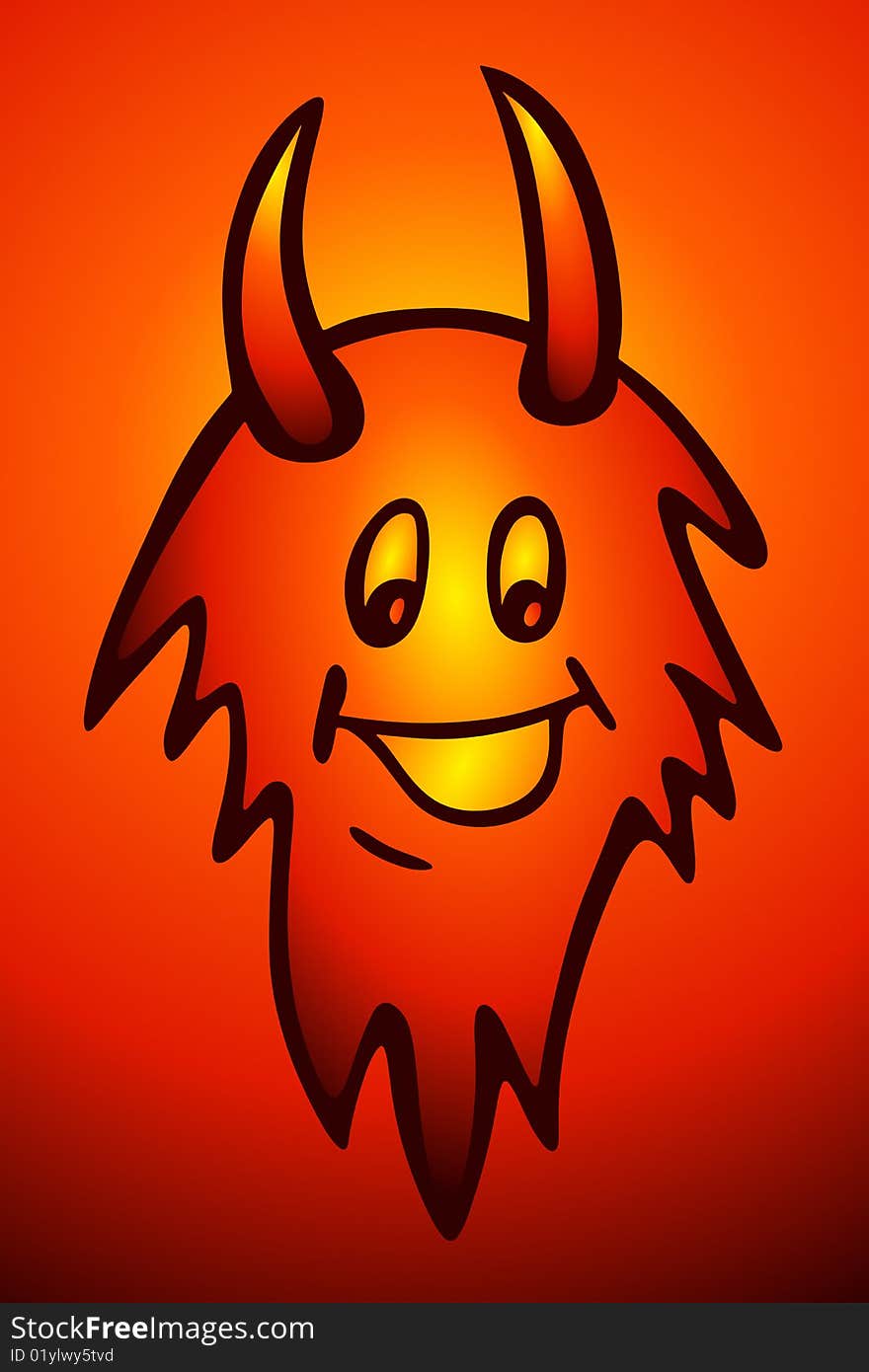 Vector illustration of Fiery Devil