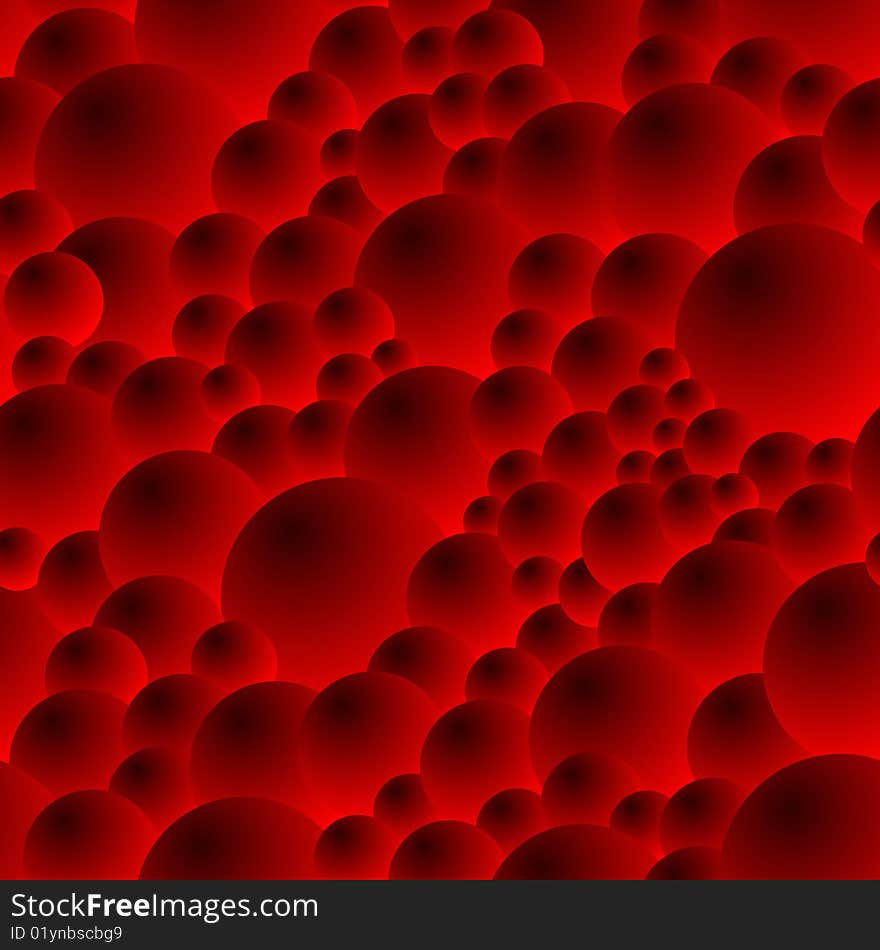 Vector illustration of Seamless Red Bubble Pattern