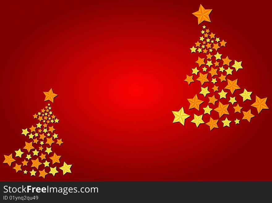 Vector illustration of Christmas Trees