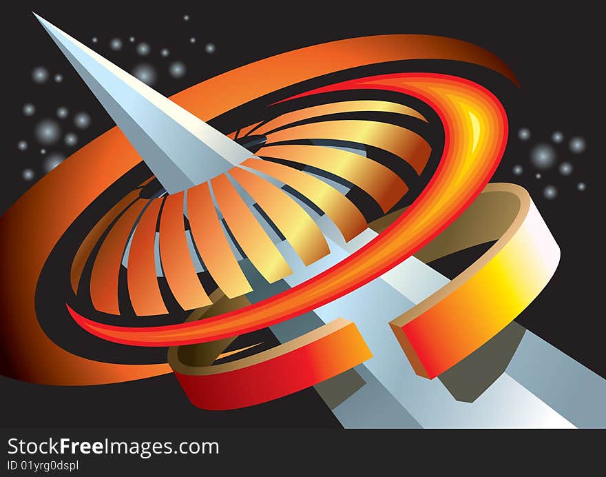 Abstract space background, concentric composition, vector illustration