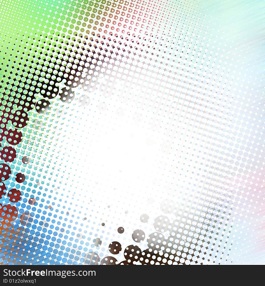 Abstract halftone background with light pastel colors;