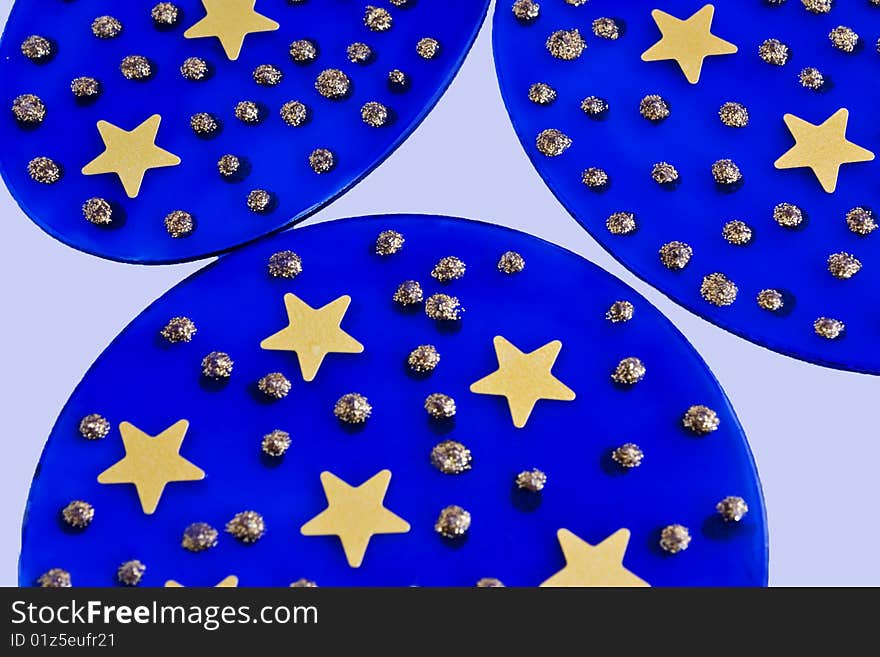 Blue glass with stars