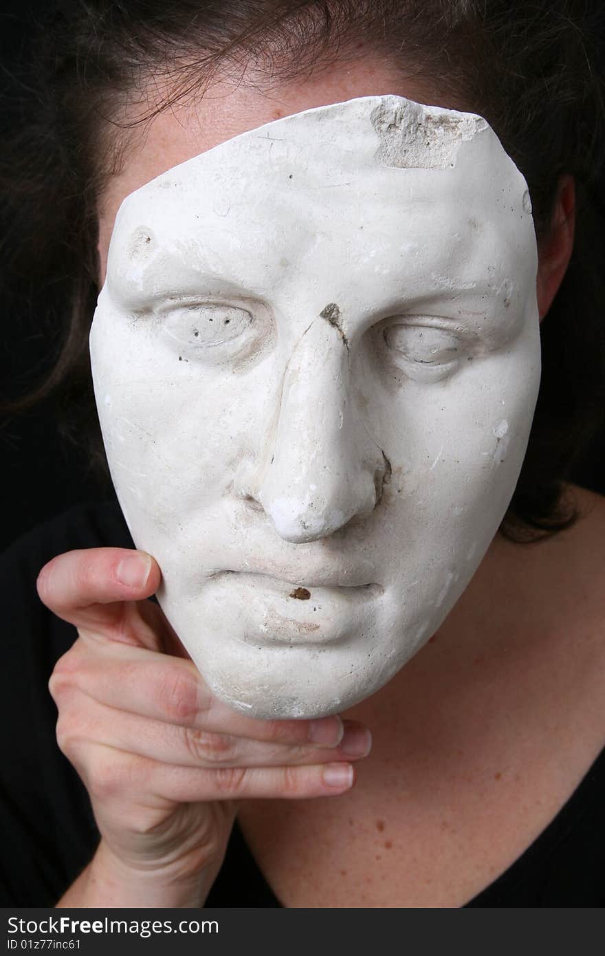 A white mask with girl