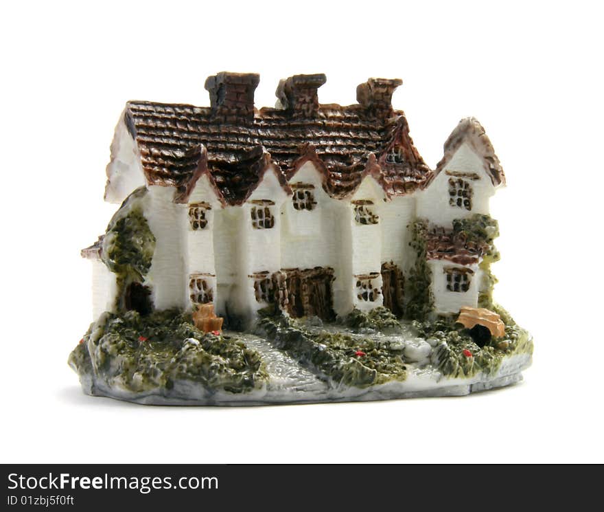 Model of the rural english house isolated on white