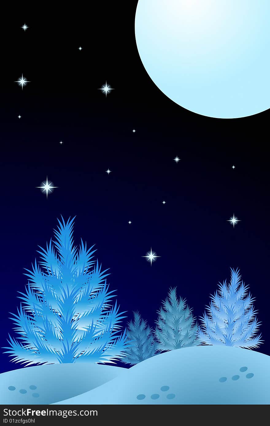 Vector illustration of Winter Night