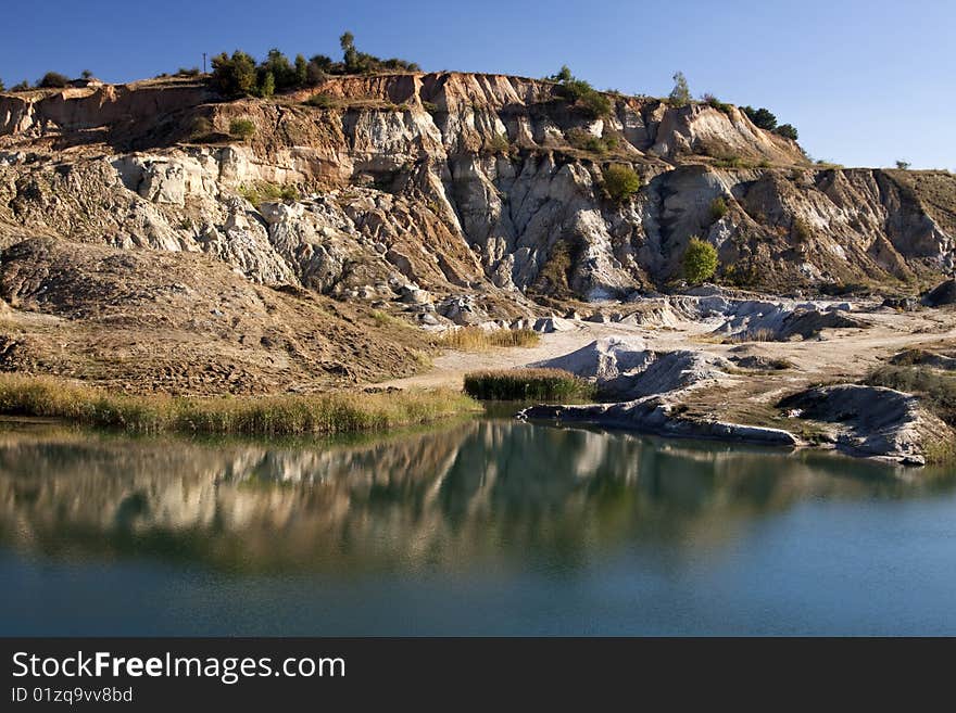 Lanscape with beautiful blue lake