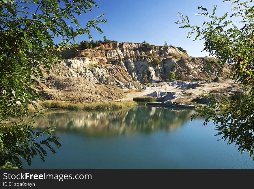 Lanscape with beautiful blue lake