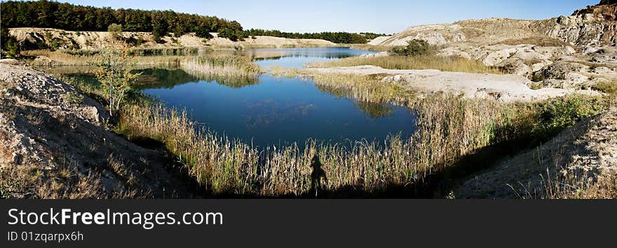 Lanscape with beautiful blue lake